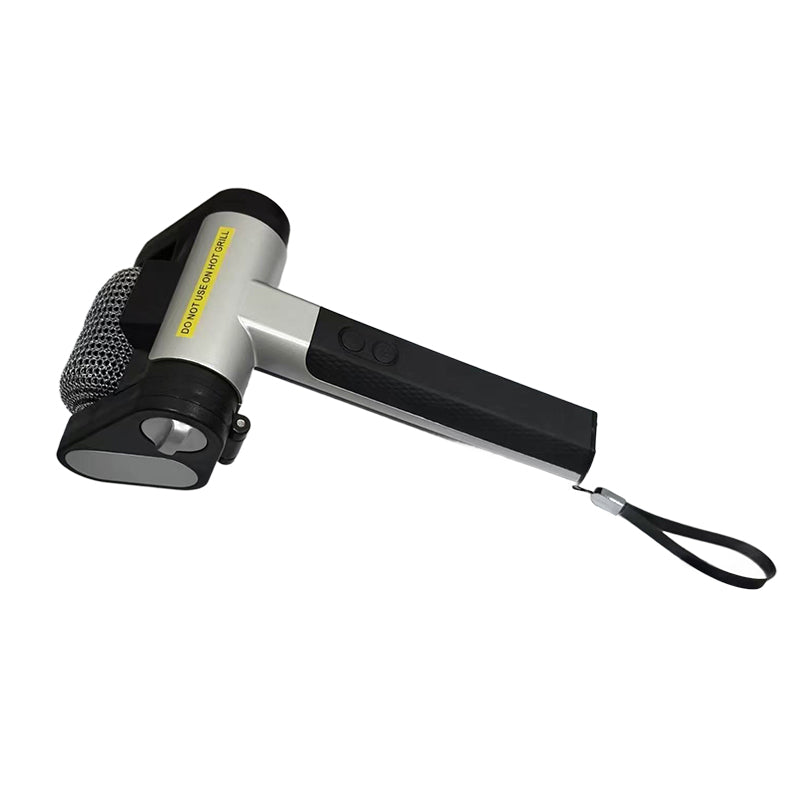 Rechargeable electric roller grill brush, stainless steel, replaceable heads, home cleaning tool, barbecue accessory. - V.I.P Digital Presence