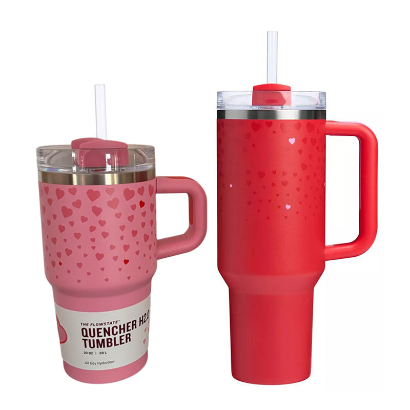 Valentine's Day - themed 5D - patterned love - heart thermos cup with cold - keeping function, made of 304 stainless steel - V.I.P Digital Presence