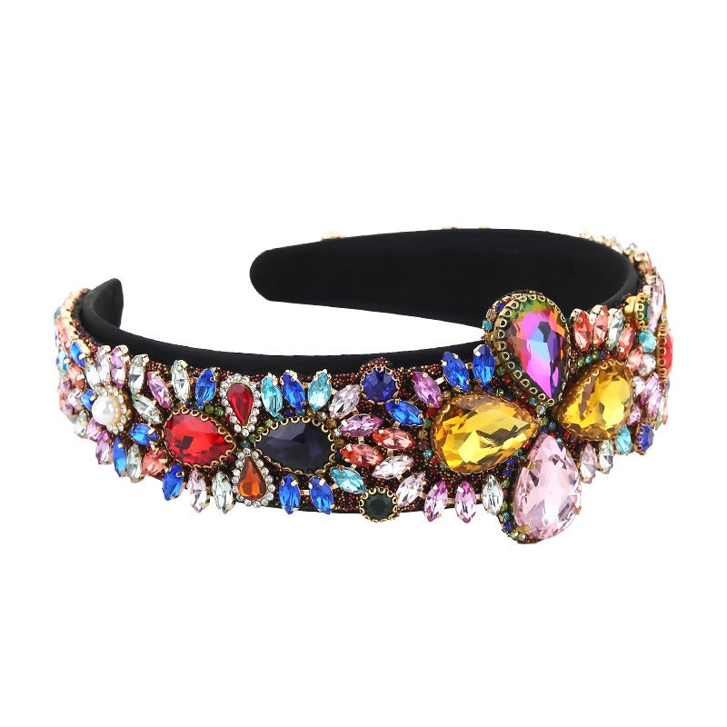 Fashionable retro wide edge sponge compression headband - V.I.P Digital Presence