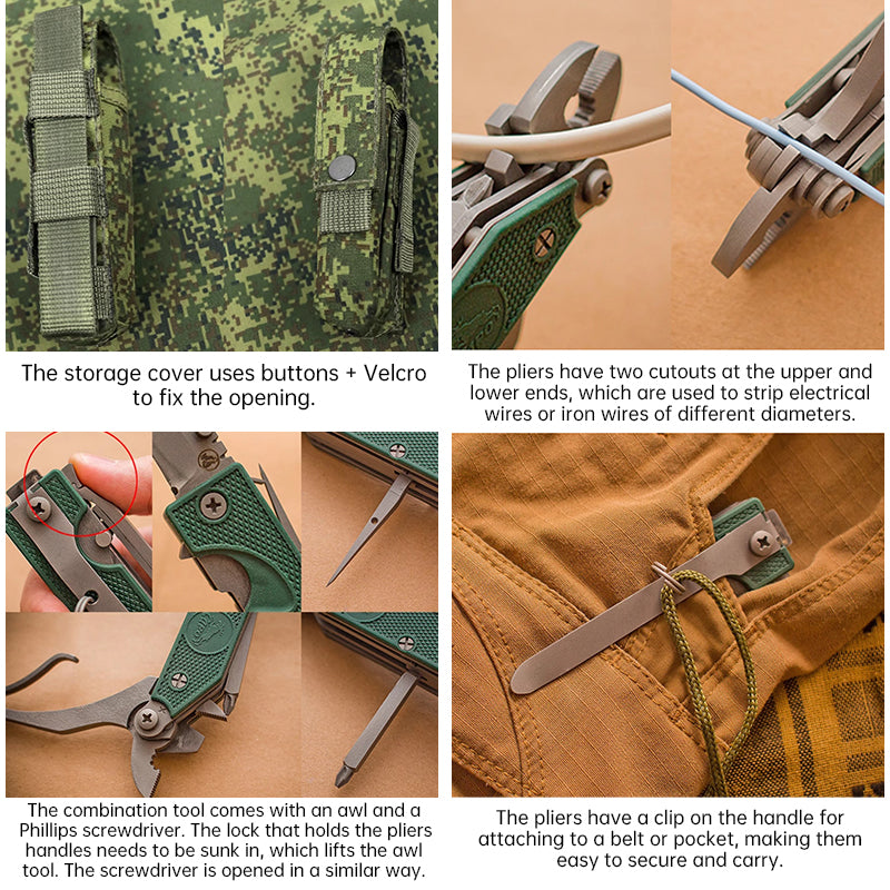 Cold - war Russian 6E6 multi - functional outdoor EDC folding tool pliers set - V.I.P Digital Presence