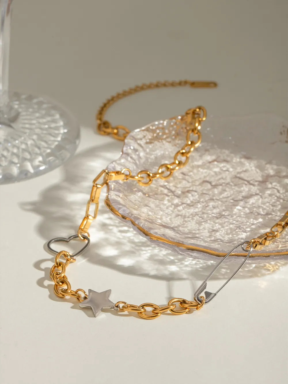 Stainless Steel Star Heart Necklace - V.I.P Digital Presence