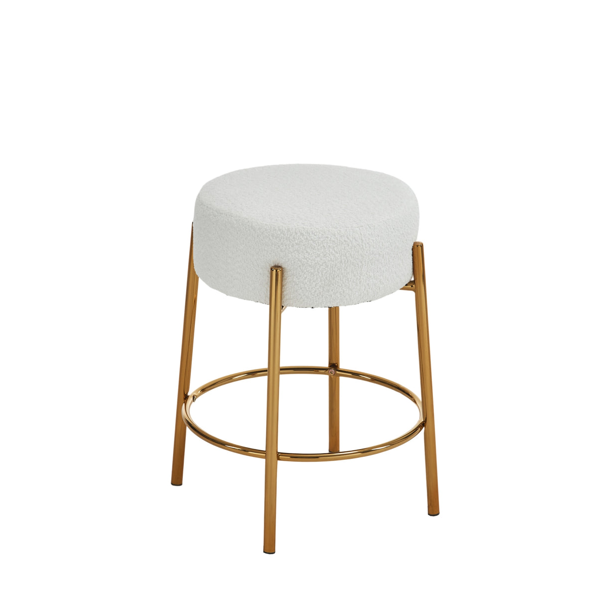 24 inch high circular bar stool, set of two - modern cushioned dining stool - including sturdy hardware support legs - V.I.P Digital Presence