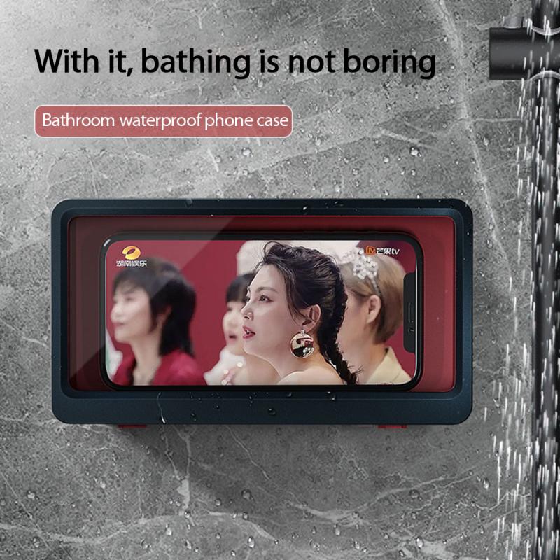 Wall Mounted Phone Box Waterproof Touch Screen Case Mobile Phone Holder Kitchen Bathroom Phone Shell Shower Sealing Storage Box - V.I.P Digital Presence