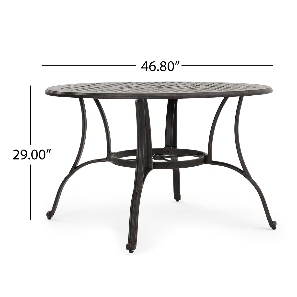 Outdoor Cast Aluminum Circular Dining Table, Bronze - V.I.P Digital Presence
