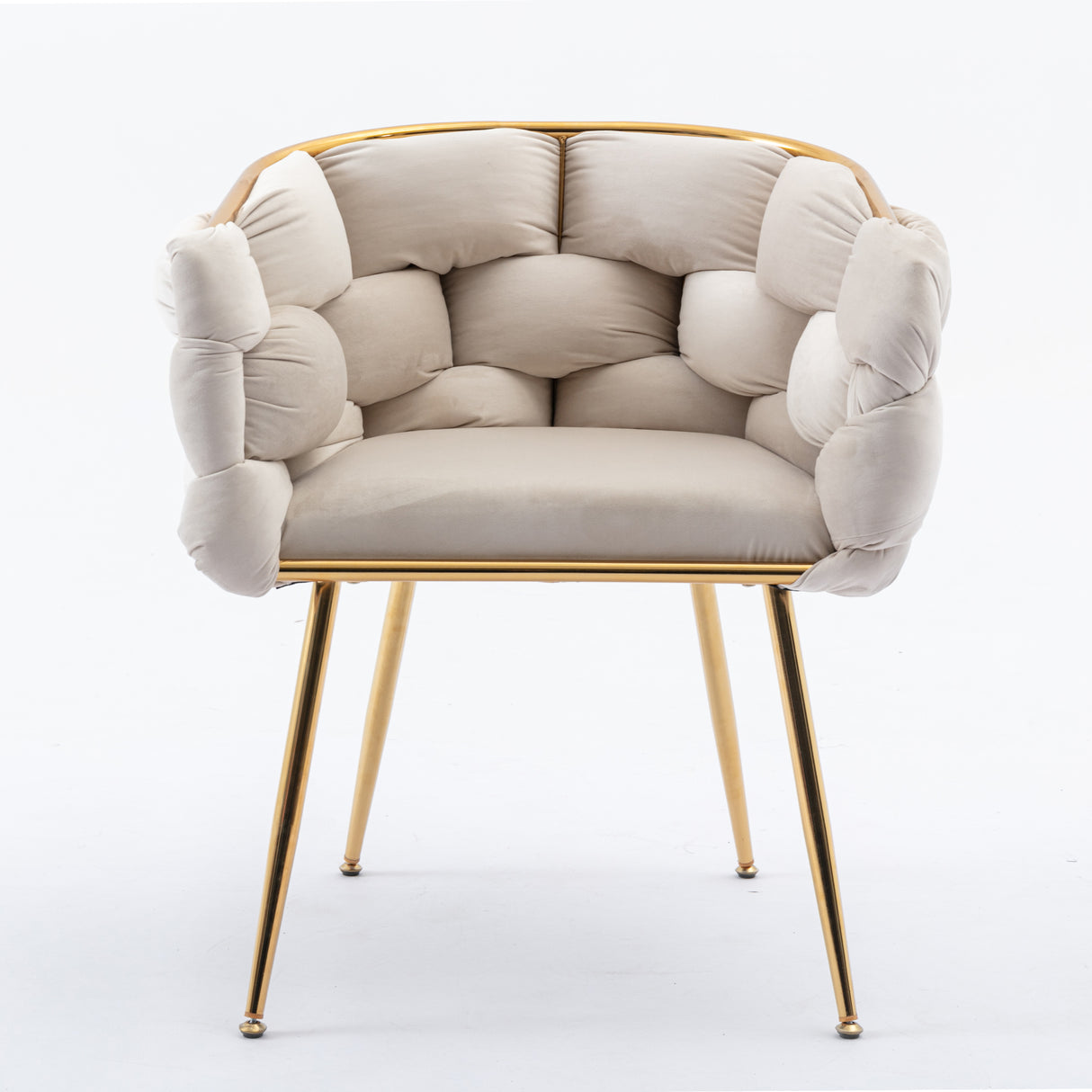 Luxury modern simple leisure velvet single sofa chair bedroom manicure table back chair beige - V.I.P Digital Presence