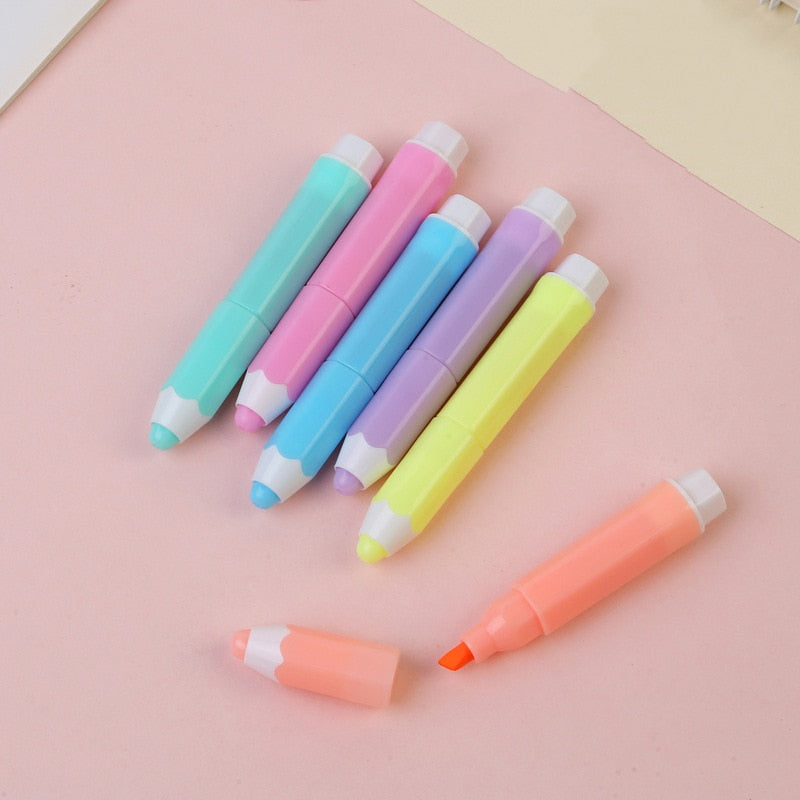 1 mini resaltador bonito con dibujos animados, marcador de pintura, material de papelería para la escuela y la oficina, cápsula de vitaminas Kawaii divertida.