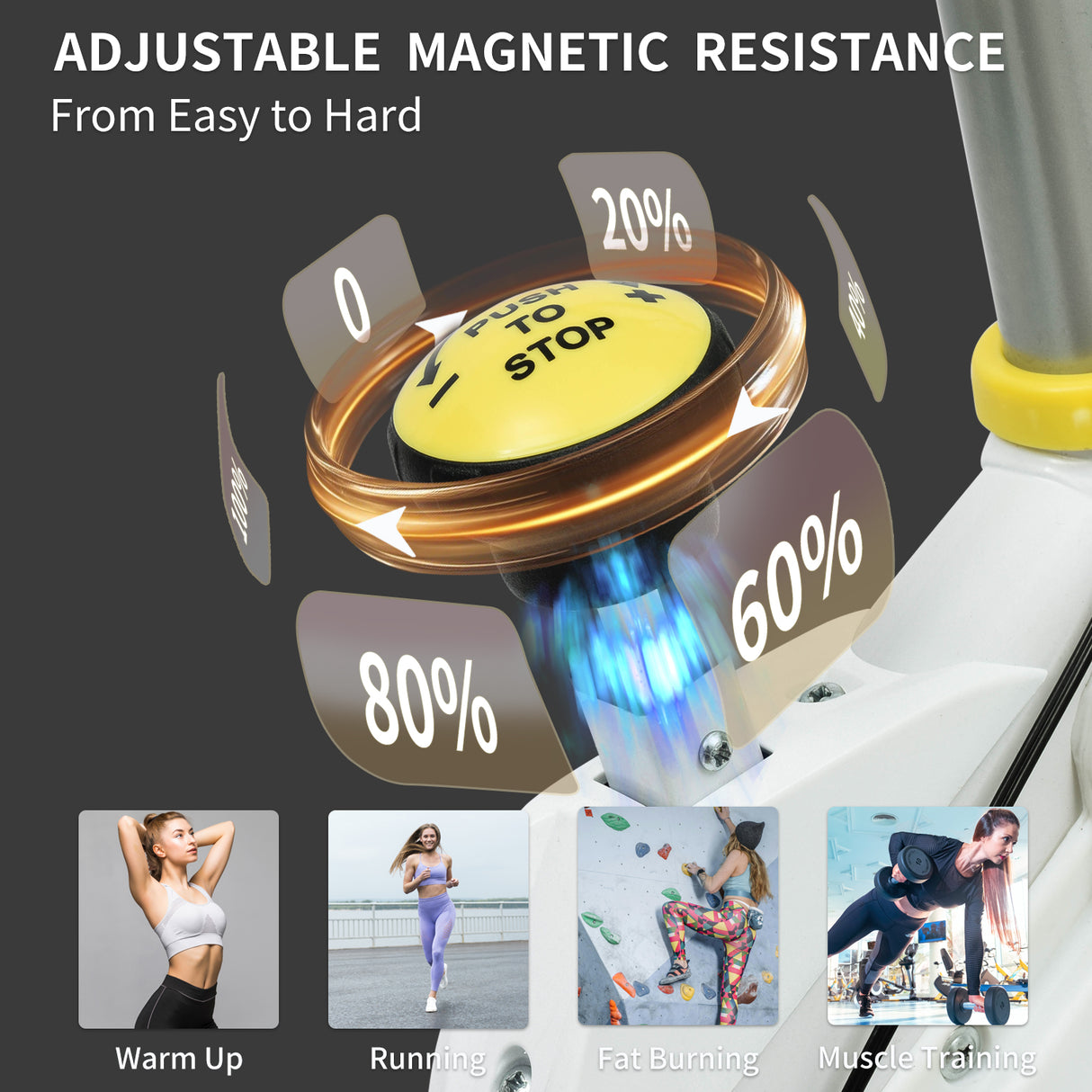 Indoor Exercise Bike Cycling Bike with Comfortable Seat Cushion Yellow+White - V.I.P Digital Presence