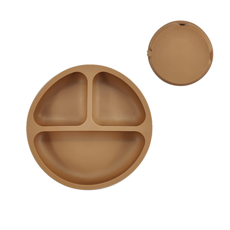 Children's Silicone Dinner Plate Infant Feeding Tableware Set Baby's Complementary Food Division Big Suction Cup Smiling Face Silicone Dinner Plate - V.I.P Digital Presence