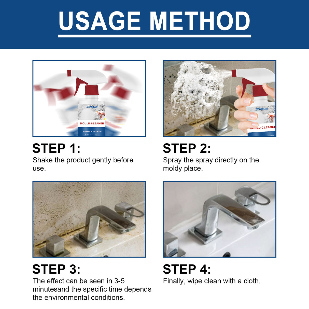 Mold Remover Spray, Ceiling Bathroom Tile Wall Multi-Effect Cleaning Decontamination And Mildew Removal Spray - V.I.P Digital Presence
