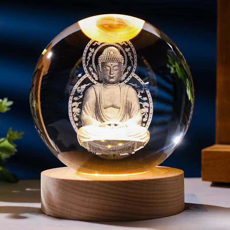 Starry Sky 3D Micro Landscape Crystal Ball Home Desktop Creative Interior Carving White Crystal Ball Ornament Craft Gift product - V.I.P Digital Presence