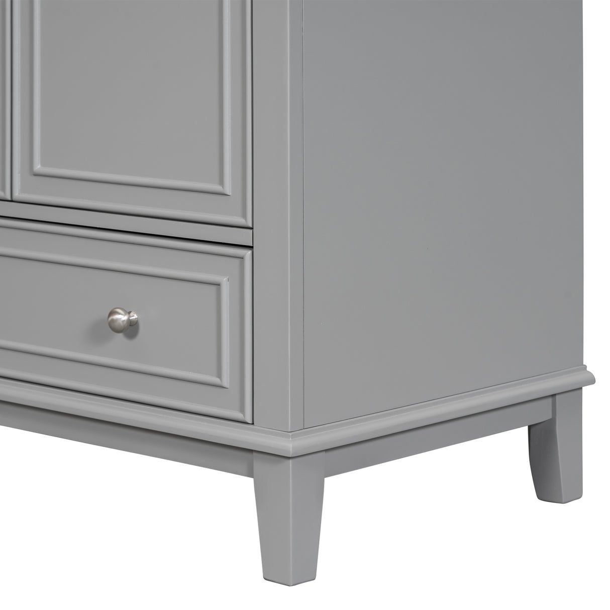 30inchgrey Bathroom Vanity with Sink ComboMulti-functional Bathroom Cabinet with Doors and Drawer Solid Frame and MDF Board - V.I.P Digital Presence