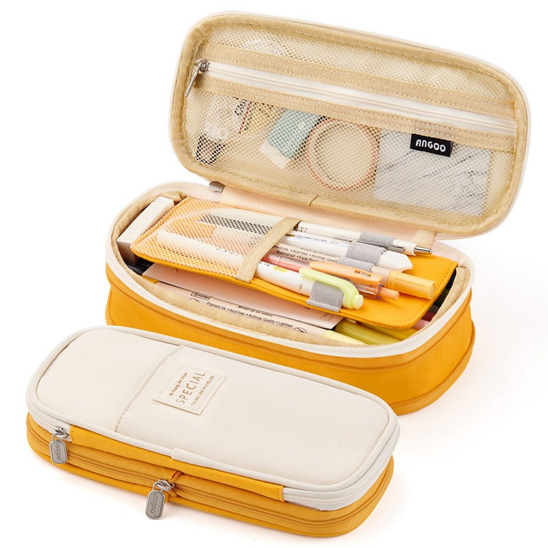 Macaron color block can transform into a large capacity upgraded pencil case stationery - V.I.P Digital Presence