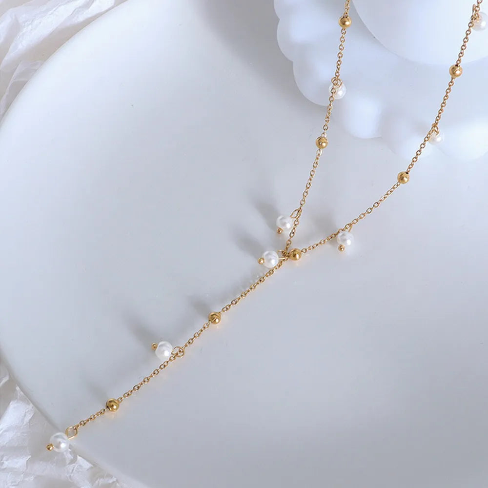 18K Gold-Plated Pearl Drop Necklace - V.I.P Digital Presence