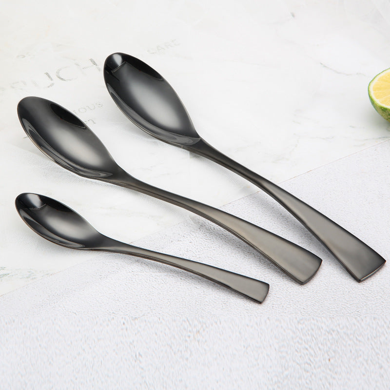 Portugal Titanium Black Stainless Steel Western Cutlery Set for Hotel and Restaurant Knife Fork Spoon Suite Factory Wholesale - V.I.P Digital Presence