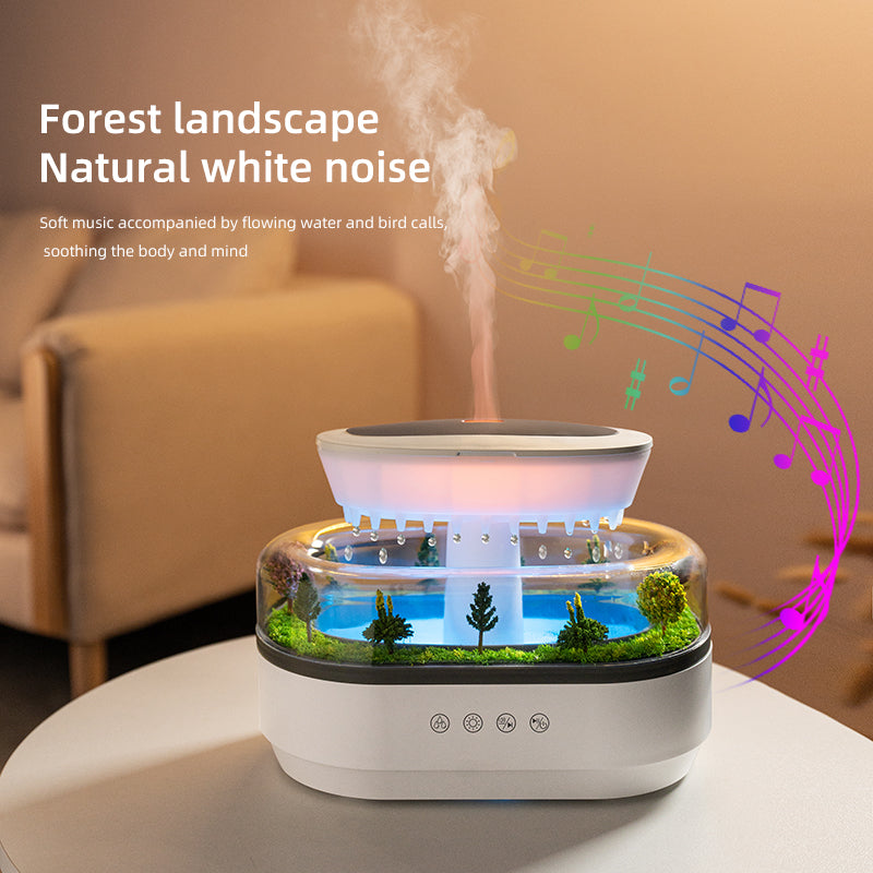 Smart Cool Mist Raindrop Air Humidifier for Garden Landscape Christmas Tree White Noise Oil Aroma Diffuser Portable - V.I.P Digital Presence