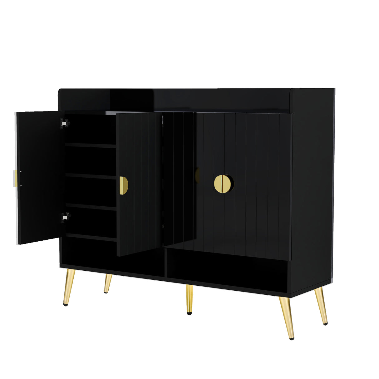 U-Can shoe cabinet with door, 11 layers with adjustable shelves, modern wooden shoe cabinet (PVC surface) - V.I.P Digital Presence