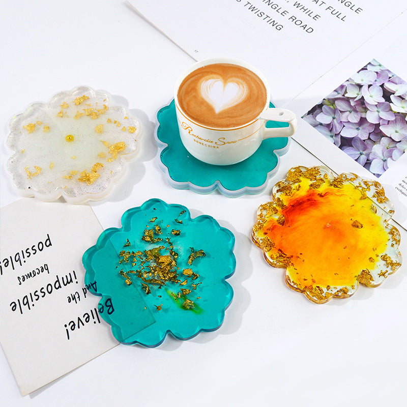 Drip Glue Mold Diy Flower Cherry Blossom Coaster Mold Petal Resin Tray Tea Tray Set Fruit Tray Silicone Mold - V.I.P Digital Presence