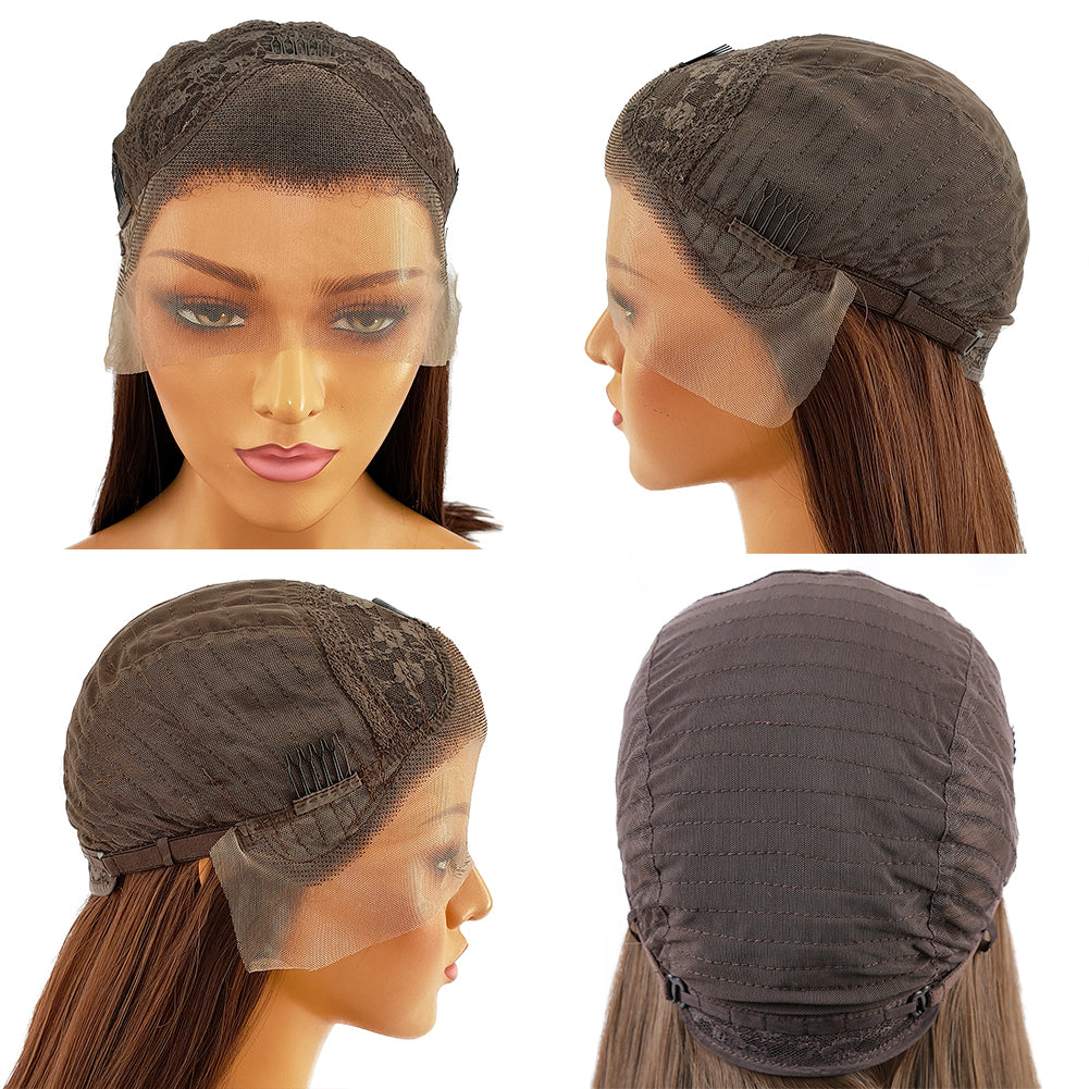 Wig Female Long Hair Chemical Fiber Front Lace Natural Simulation Wig Headgear Medium Long Hair Headgear - V.I.P Digital Presence