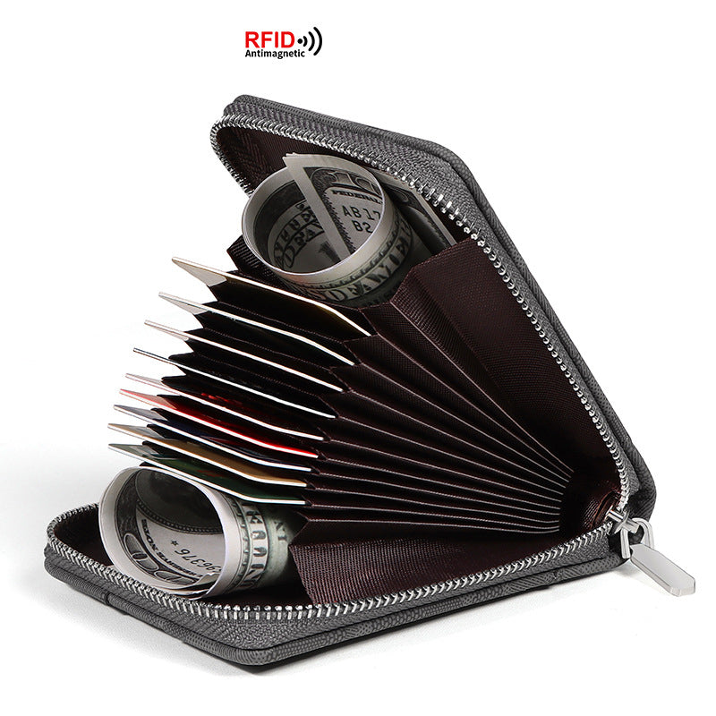 RFID Zipper Large Capacity Certificate Credit Multi Card Man's Organ Card Case PU Camouflage Wallet - V.I.P Digital Presence