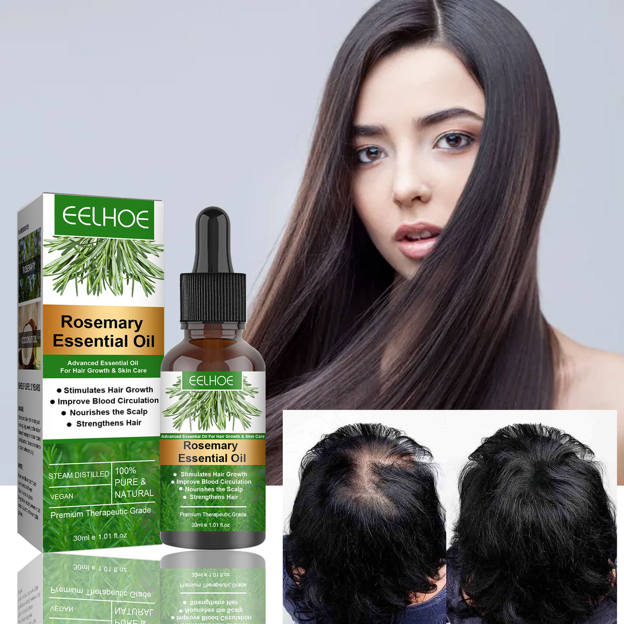 Rosemary Hair Essential Oil Gentle Scalp Care Soft Shine Natural Fluffy Hair Essential Oil - V.I.P Digital Presence