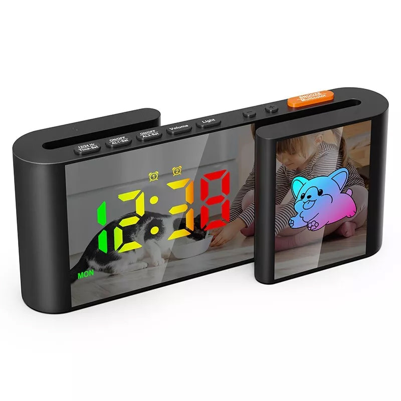 Creative S-shaped Dual-Screen RGB Colorful Alarm Clock, Adorable Cartoon Night Light Electronic Clock - V.I.P Digital Presence