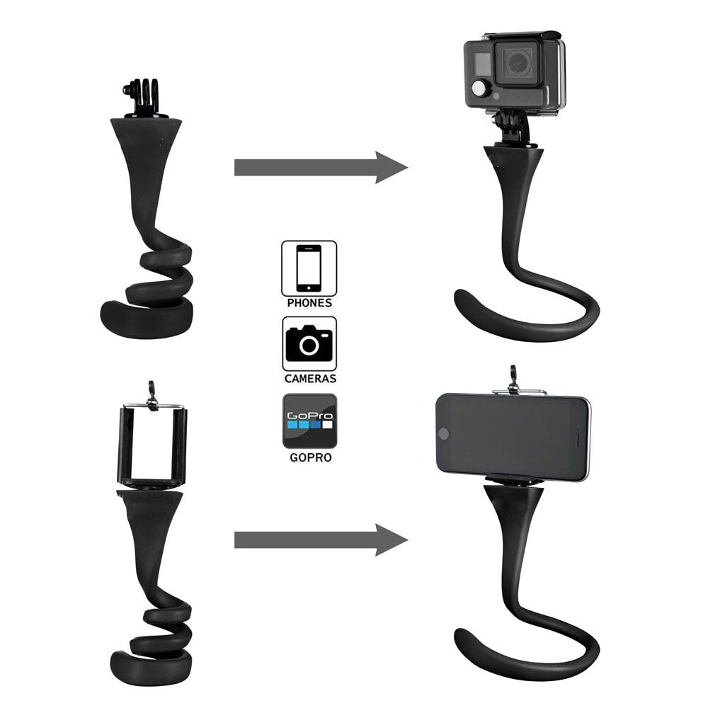 Flexible selfie stick monopod wireless Bluetooth tripod monkey holder for GoPro iPhone camera phone car bicycle universal - V.I.P Digital Presence