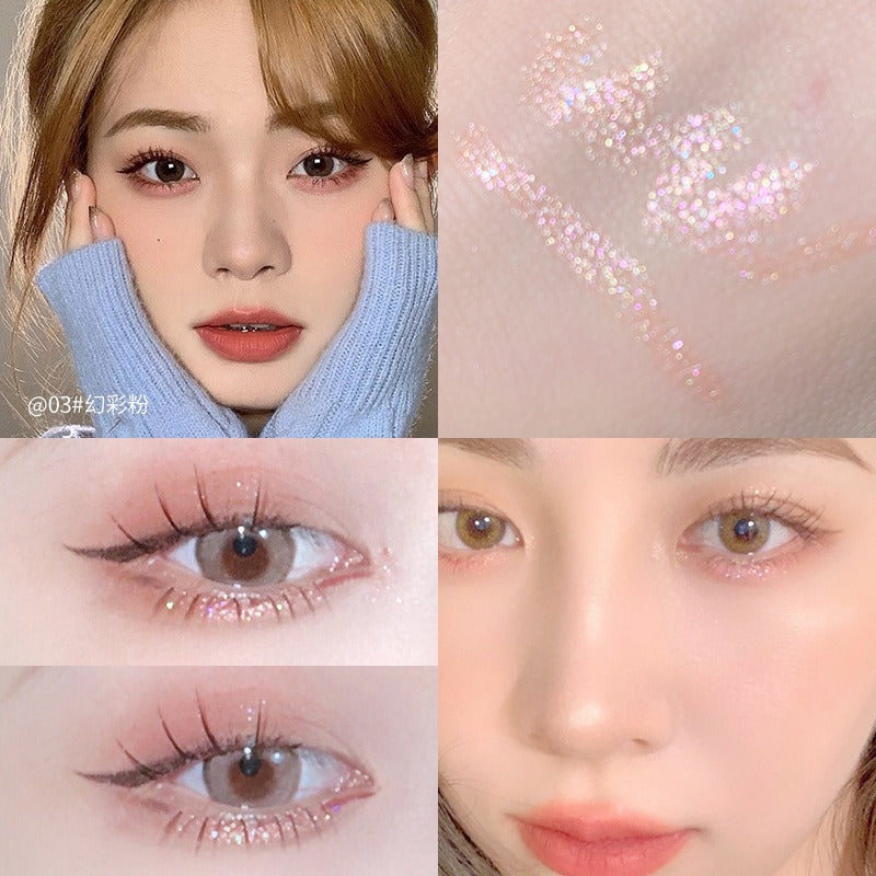 1Pcs Diamond Glitter Eyeshadow Liner Pencil Face Makeup Highlighter Long lasting Matte Pink Silkworm Champagne Gold Eyeliner Pen - V.I.P Digital Presence