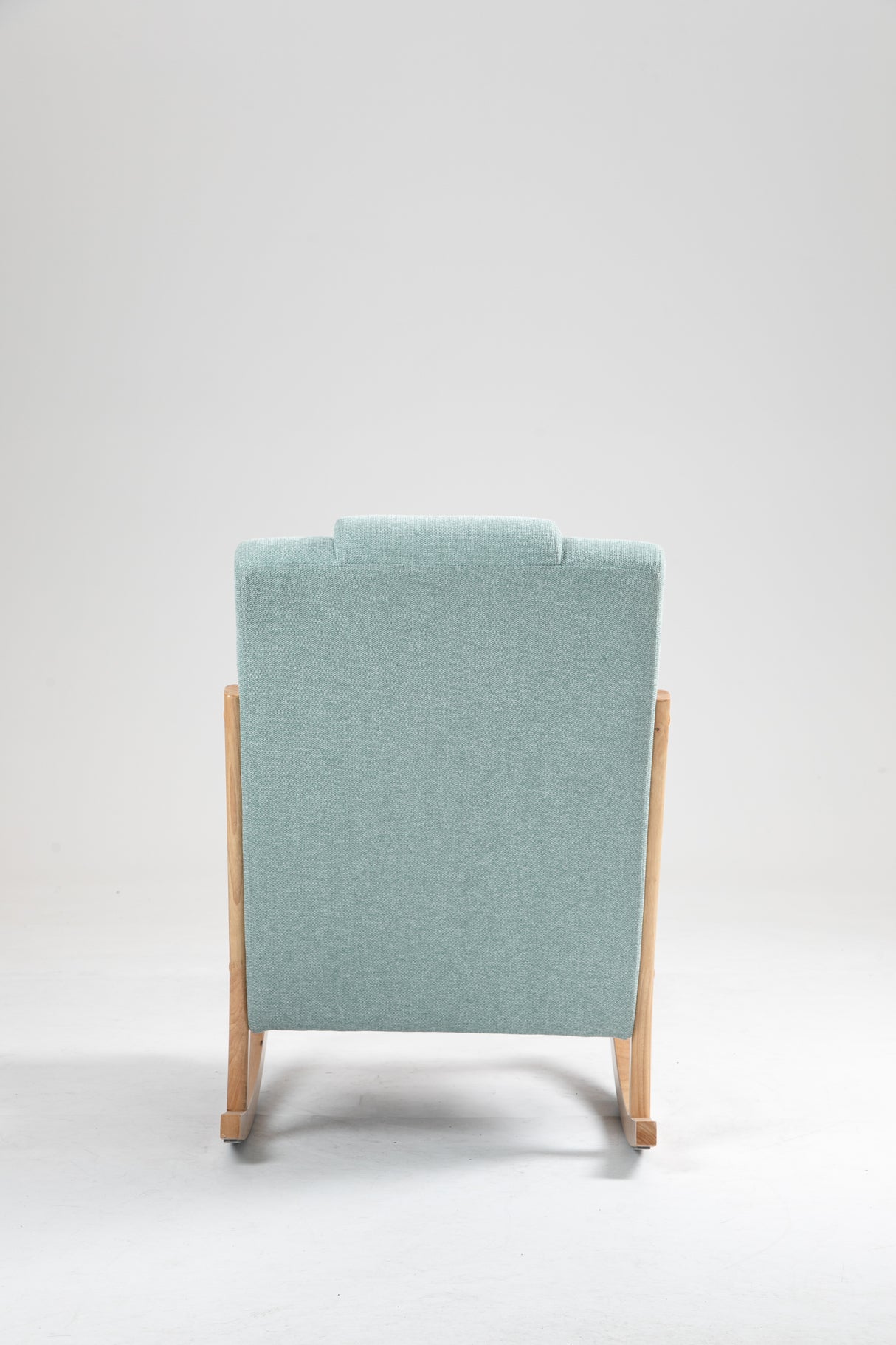 Rocking Chair Upholstered Fabric Rocking Armchair Indoor with High Backrest Glider Chairs and Lumbar Pillow for Living Room - V.I.P Digital Presence