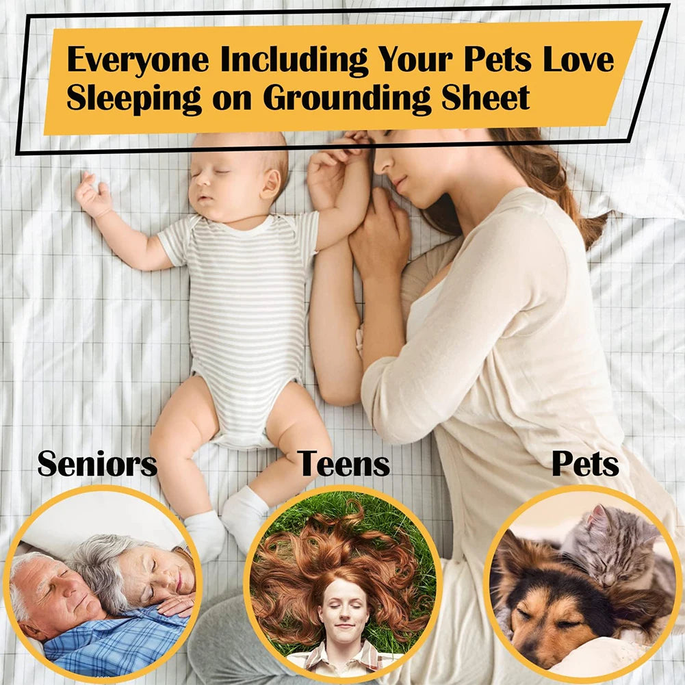 Grounding Sheet Mat Earthing Fitted Bedsheet Silver Fiber Conductive Organic Grounding Mat Radiation Anti-Static 60*265CM - V.I.P Digital Presence
