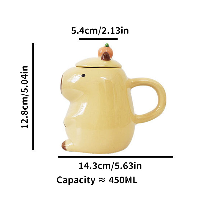 Fun 3D Capybara Mug Pair:3D capybara - designed mugs with handles & lids. A wonderful gift choice for girls. - V.I.P Digital Presence