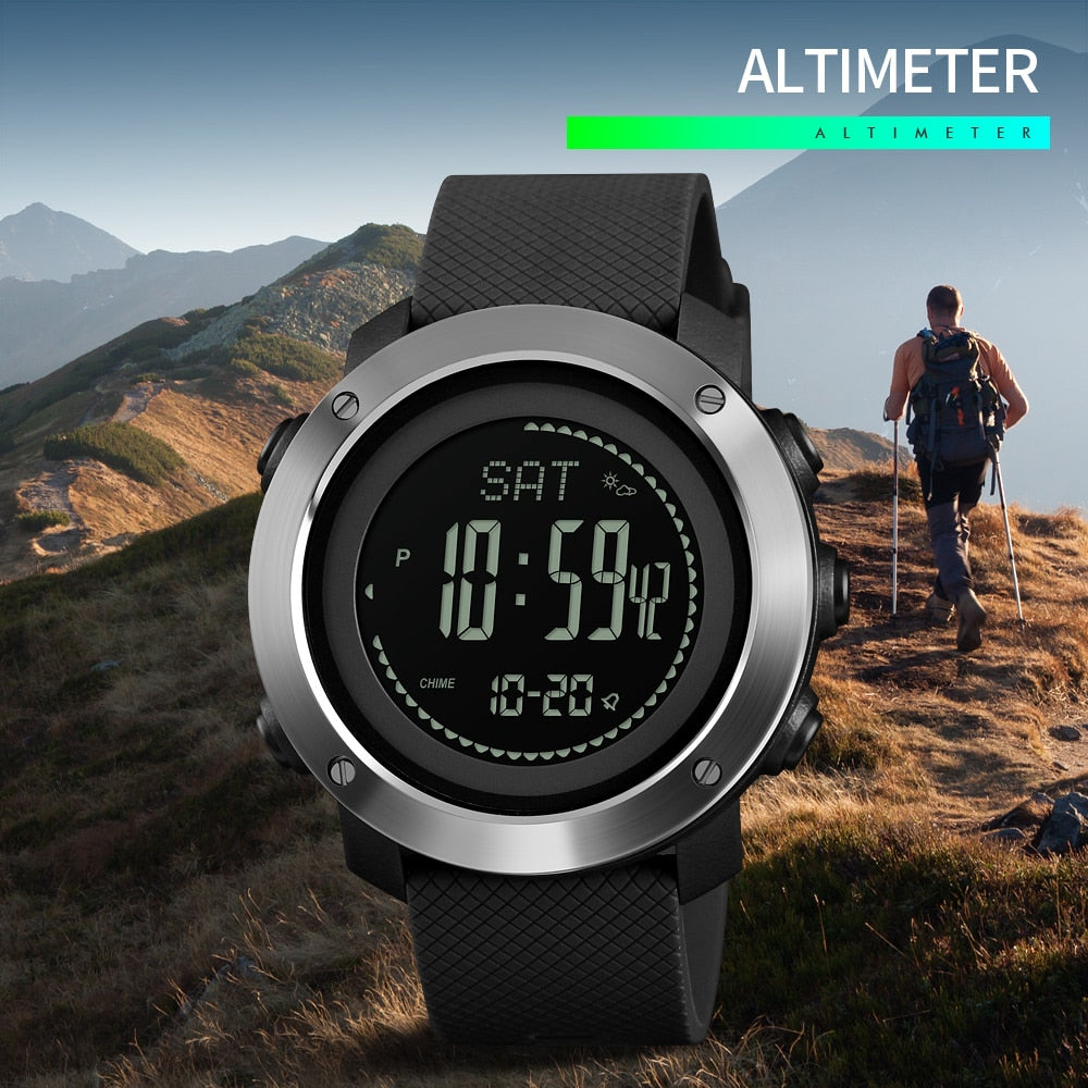 SKMEI 1427-belt type altimeter barometer thermometer altitude men's digital watch sports clock mountain climbing hiking watch Monterey - V.I.P Digital Presence