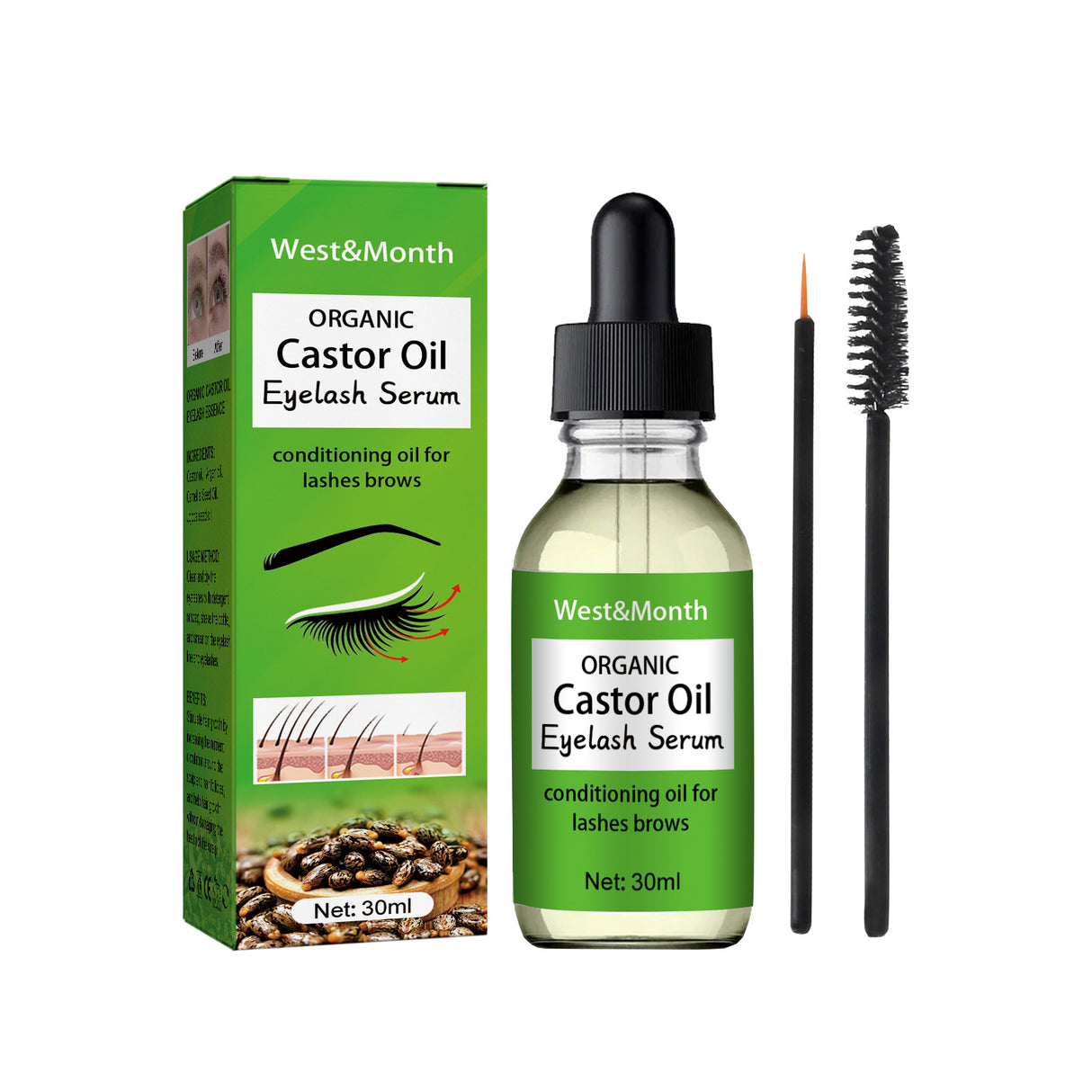 Castor Oil Mascara Mild And Easy Makeup Natural Curling Black Beautiful Non-Trace Essential Oil - V.I.P Digital Presence
