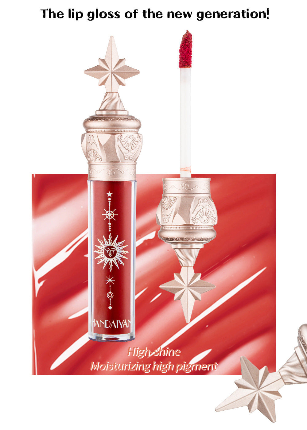 HANDAIYAN Small Star Stick Lip Gloss Lipstick Water Light Film Mirror Lip Glaze Glass Lip Gloss Moisturizing Lasting Not Easy To Fade - V.I.P Digital Presence