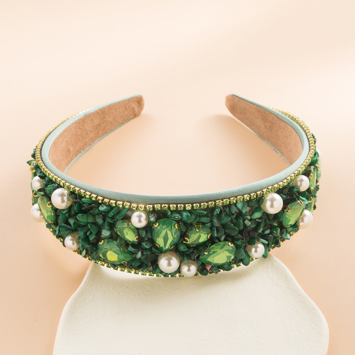 Personalized Design Colorful Turquoise Diamond Inlaid Wide Edge Fabric Candy Colored Headband Temperament Headwear - V.I.P Digital Presence