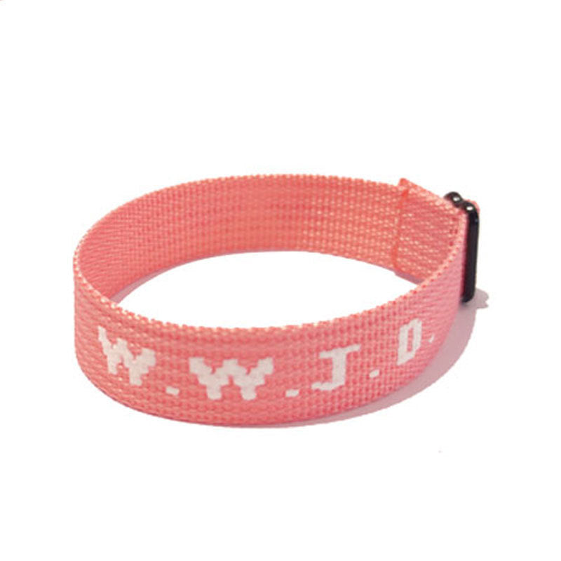 Alphabet Jacquard Printed Wrist Strap Bracelet Strap Unisex WWJD Bracelet Adjustable Bracelet - V.I.P Digital Presence