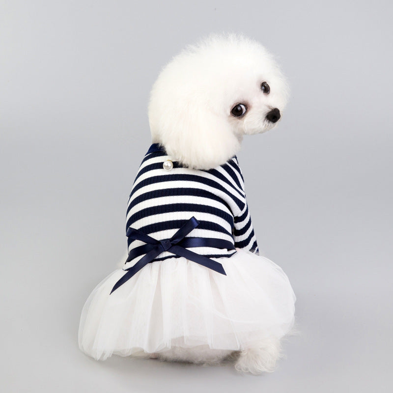Pet Clothes Dog Clothes Spring And Summer New Dresses Pet Clothes Skirt Temperament Pit Yarn Skirt - V.I.P Digital Presence