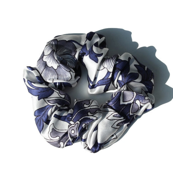 Pure Silk Large Scrunchies Ropes Hair Bands Ties Elastics Ponytail Holders for Women Girls Hair Accessories 19 Momme 3.5CM - V.I.P Digital Presence