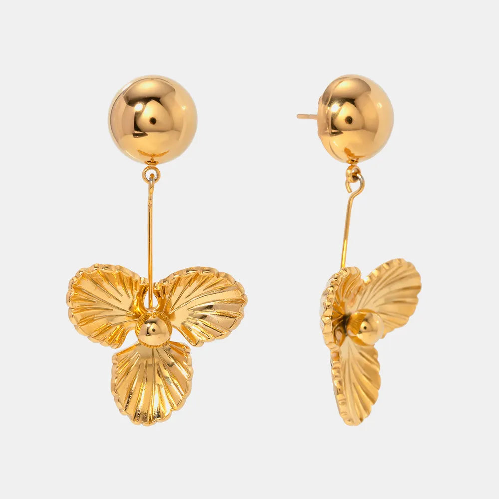 Stainless Steel Flower Dangle Earrings - V.I.P Digital Presence
