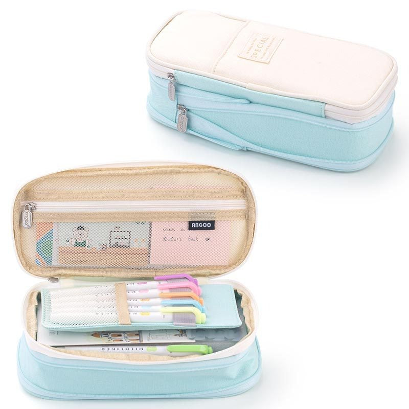 Macaron color block can transform into a large capacity upgraded pencil case stationery - V.I.P Digital Presence