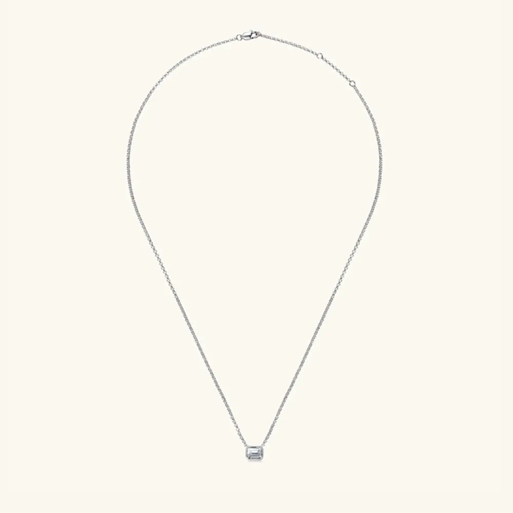 1 Carat Moissanite 925 Sterling Silver Pendant Necklace - V.I.P Digital Presence