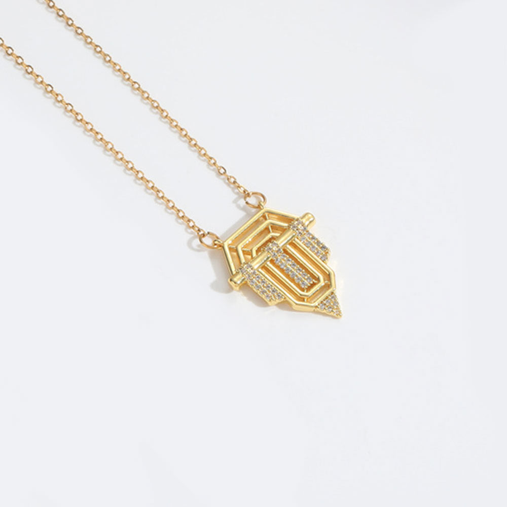 Roman retro flag design pendant necklace for women's collarbone chain - V.I.P Digital Presence