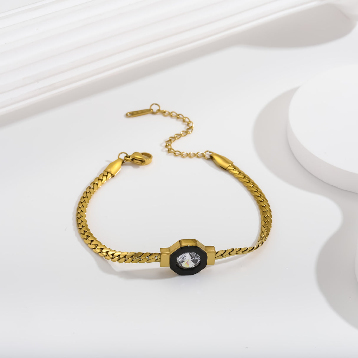 Zircon 18K Bracelet Necklace Zircon Geometry Fashion Simple Titanium Steel Bracelet - V.I.P Digital Presence
