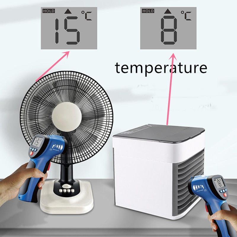 USB Mini Portable Air Conditioner Humidifier Purifier 7 Colors Light Desktop Air Cooling Fan Air Cooler Fan for Office Home - V.I.P Digital Presence