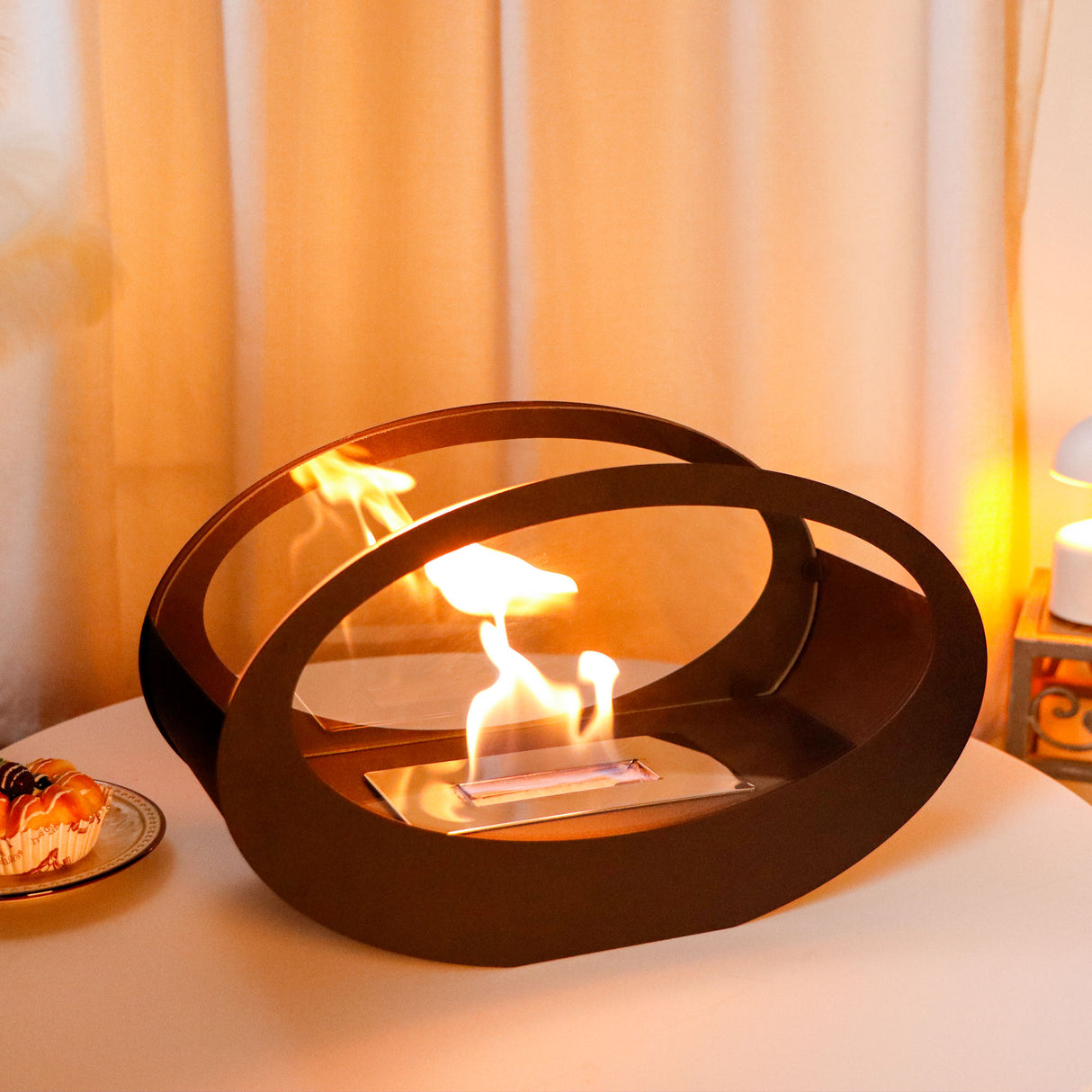 Alcohol fireplace real fire cruise ship oval glass tabletop fireplace metal storm heating wall - V.I.P Digital Presence