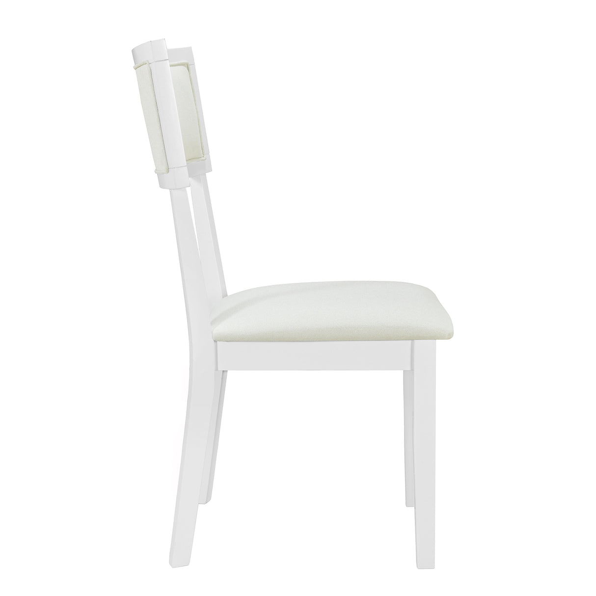 TOPMAX Farmhouse 6-Piece Trestle Dining Table Set with Upholstered Dining Chairs and Bench 59inch, White