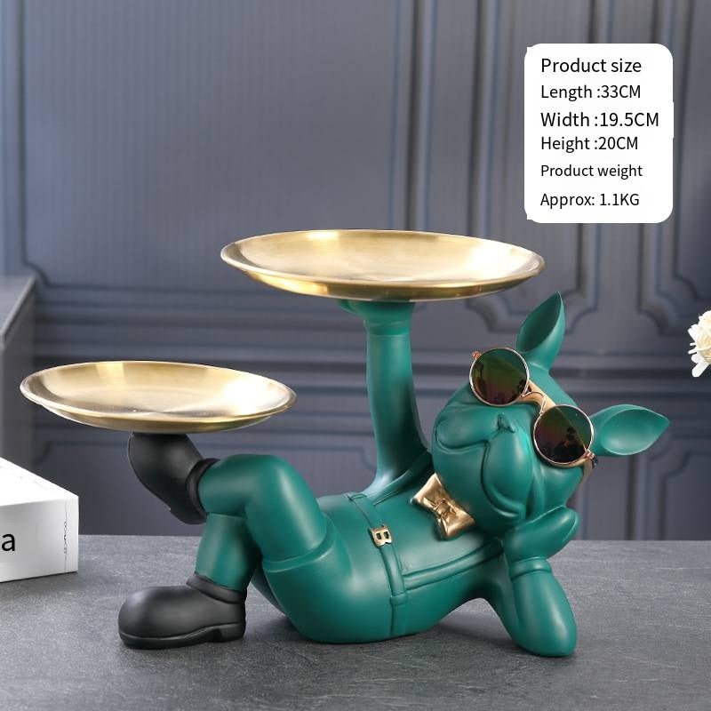 Creative Wealth Dog Ornament Entrance Key Storage Tray Desktop Candy Plate Home Decoration - V.I.P Digital Presence