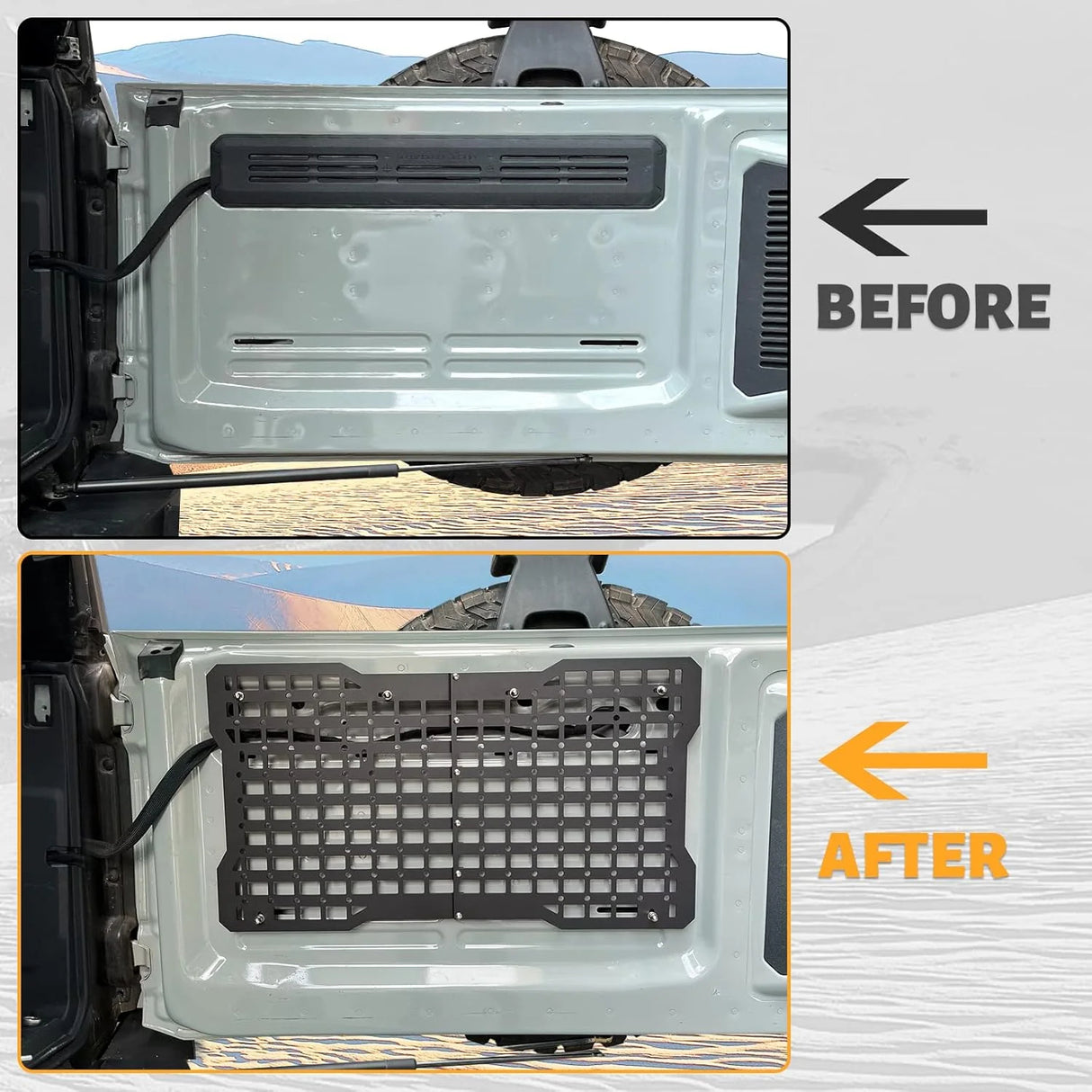 OFF ROAD Tailgate Storage Panel Tailgate Molle Panel Steel Cargo Shelf Storage Luggage Holder Carrier for Ford Bronco Accessorie - V.I.P Digital Presence