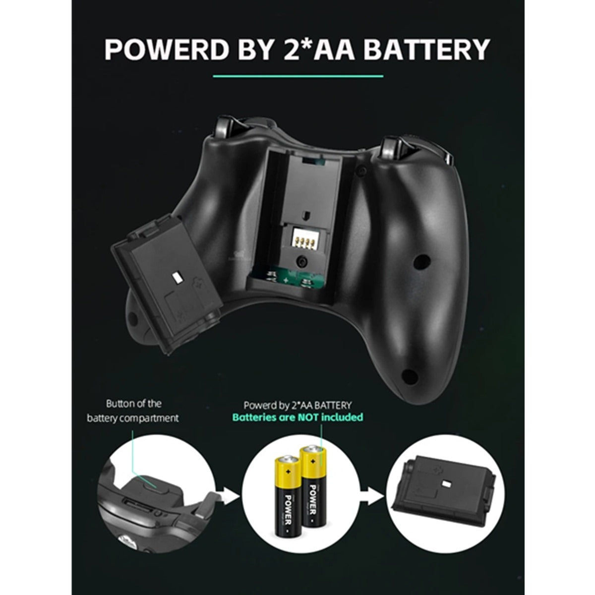 Suitable for Xbox 360/Xbox 360 slim/PC wireless controller 2.4G wireless connection dual vibration controller - V.I.P Digital Presence
