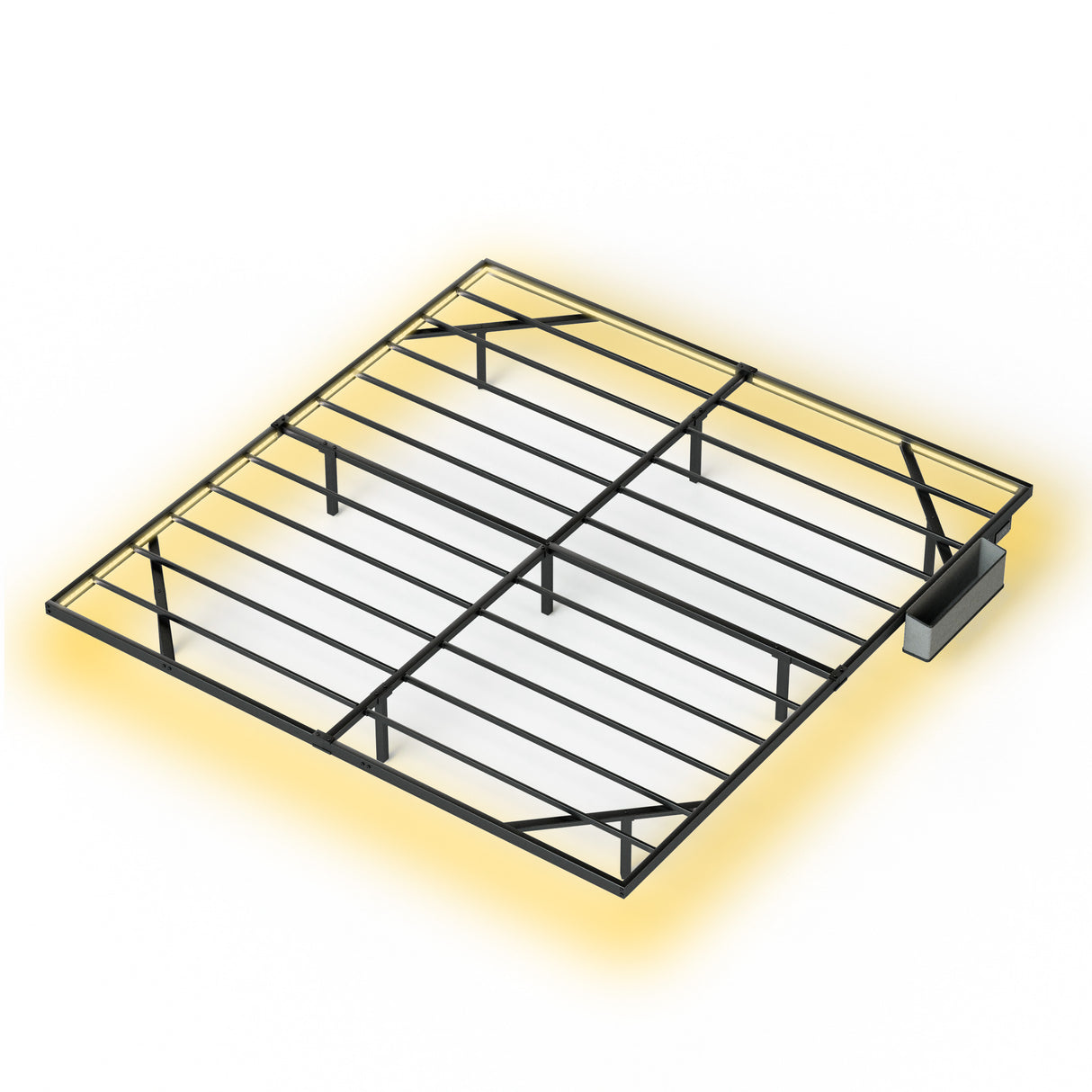 Floating Bed Frame King Size with LED Lights & charging station, Metal Platform Queen Bed, 79.9'' L x 76.2'' W x 7.9'' H. - V.I.P Digital Presence