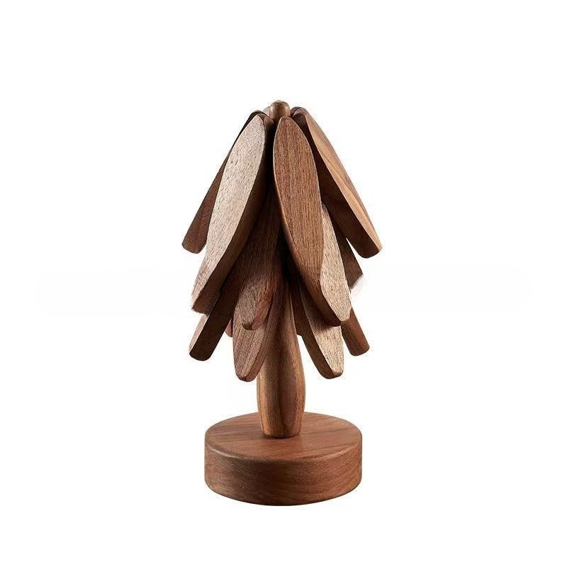 Wooden Creative Walnut Tree Solid Wood Insulation Mat Christmas Tree Insulation Table Mat Household Cup Mat Sand Pot Mat - V.I.P Digital Presence